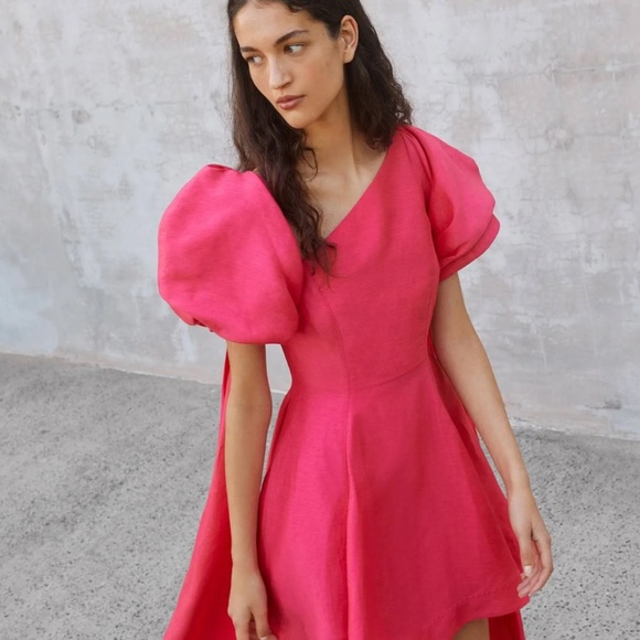 Aje Pink Asymmetrical One Shoulder Cocktail Dress - Picture 5 of 10